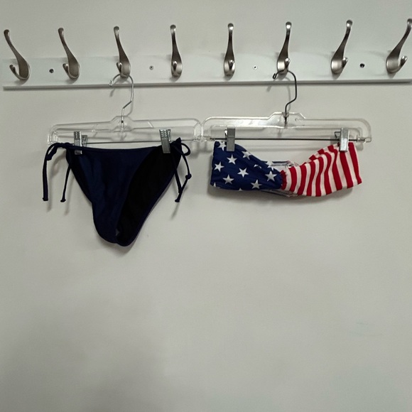 American apparel American flag print bandeau swim top & string bikini bottom - Picture 4 of 14